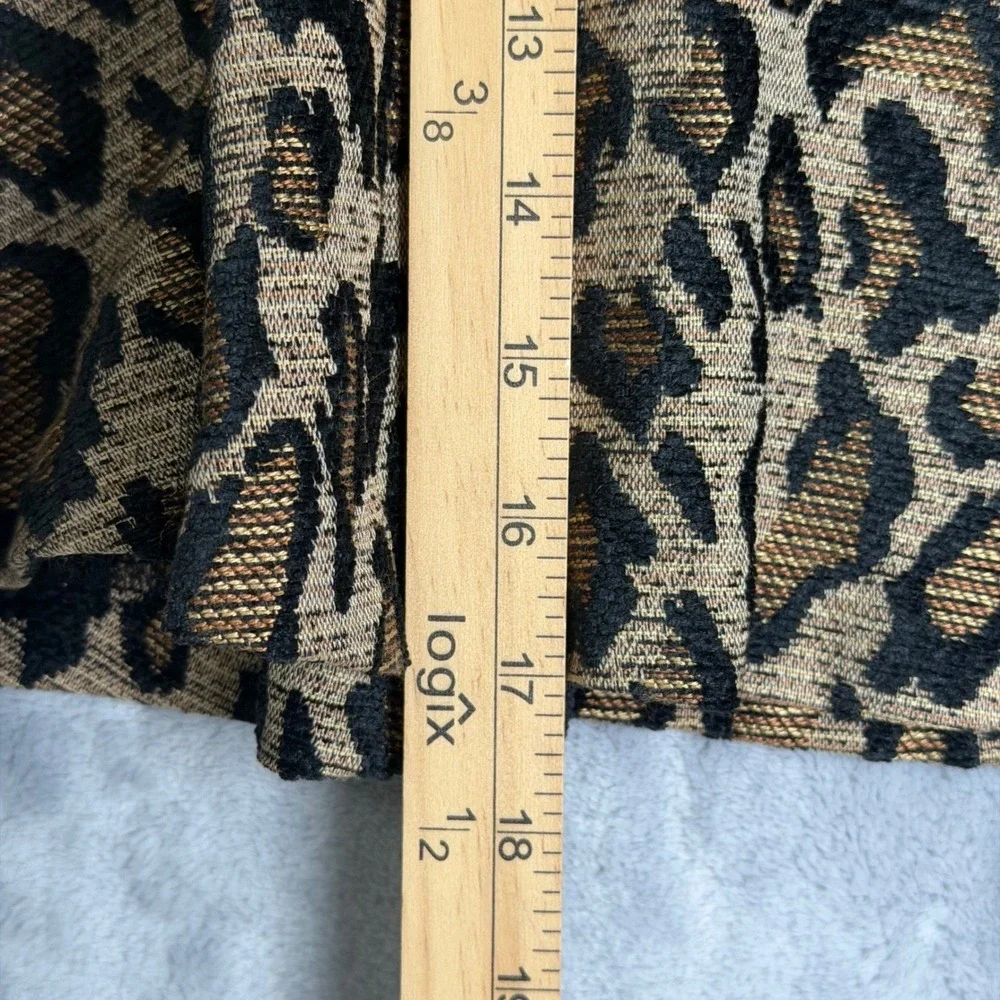 Free People Animal Print Skater Skirt Womens 10 Brown Mini Boho Cheetah Leopard‎